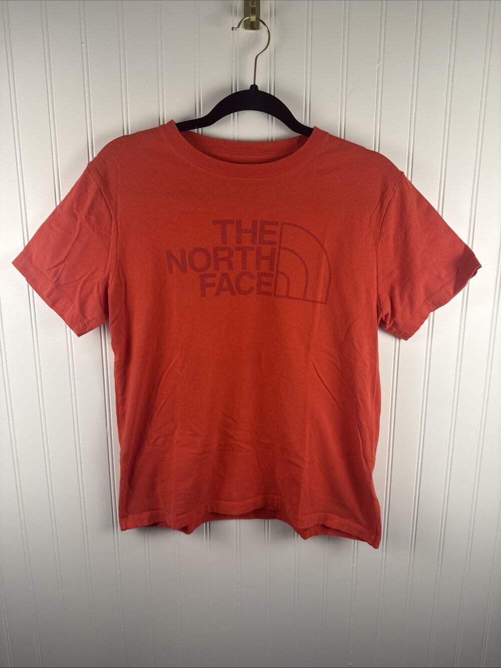 The North Face Women's Medium Coral Red Short Sleeve T-Shirt Logo Graphic Tee